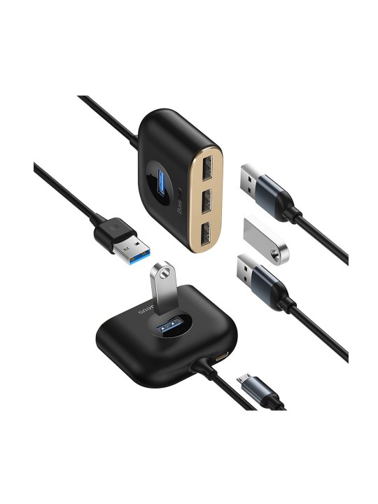 Baseus Square Round 4 in 1 USB Hub Adapter