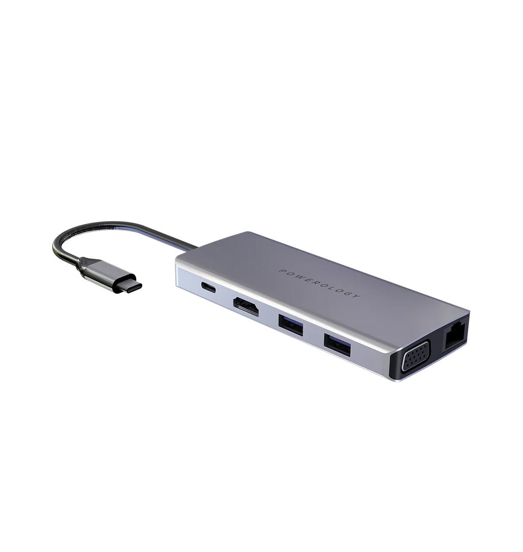 Powerology 11 in 1 USB-C VGA, Ethernet and HDMI Hub