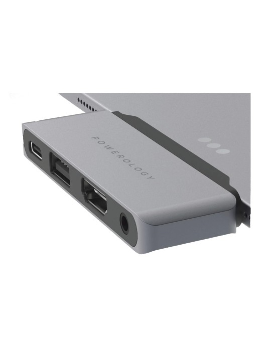 Powerology 4 in 1 USB-C Hub with HDMI, USB, and AUX Port