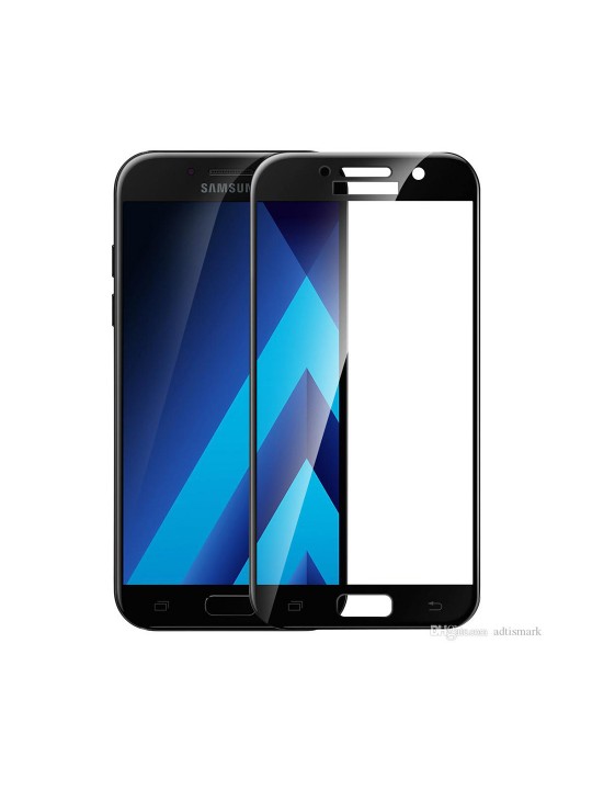 Samsung Galaxy A3 2017 Black 9D / 9H Full Glue Tempered Glass