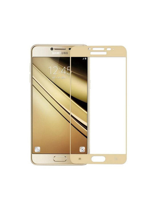 Samsung Galaxy A5 2017 Gold 9D / 9H Full Glue Tempered Glass