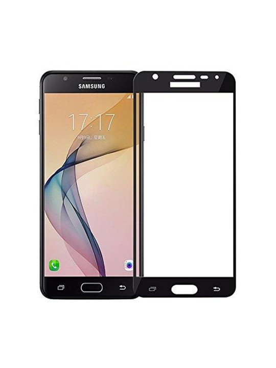 Samsung Galaxy J7 Prime Black 9D / 9H Full Glue Tempered Glass