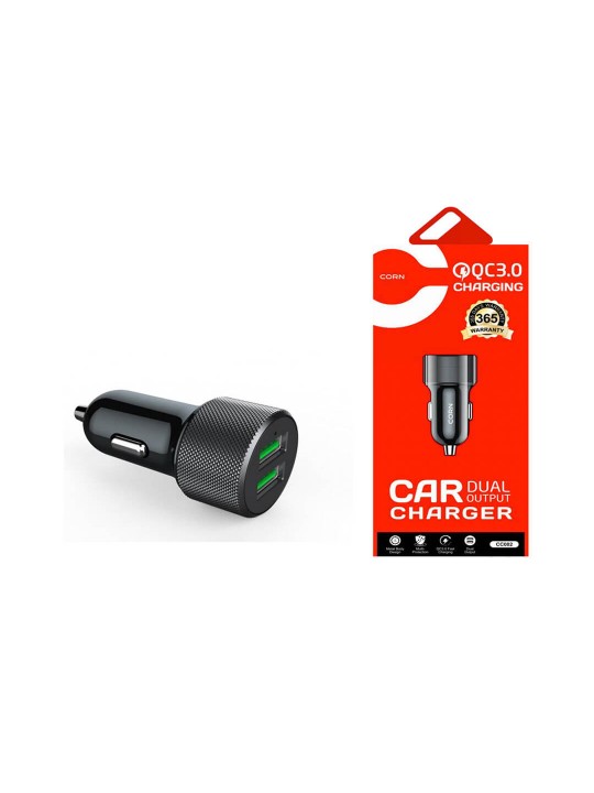 CORN Car Dual Output Charger - QC3.0 FAST CHARGING