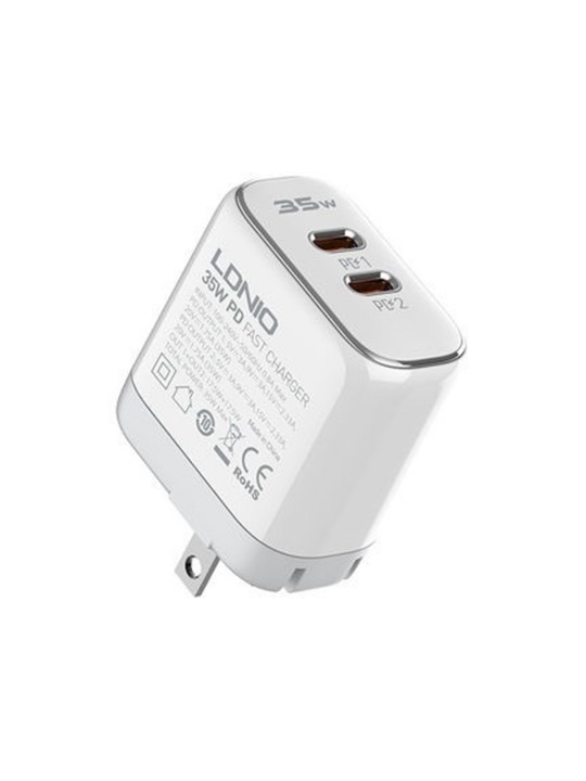 LDNIO High Quality 35W Dual PD Fast Charger UK 3 Pin A2528C