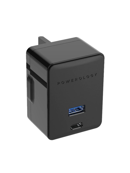 Powerology Ultra-Quick 20W PD & QC Charger Dual Ports 36W