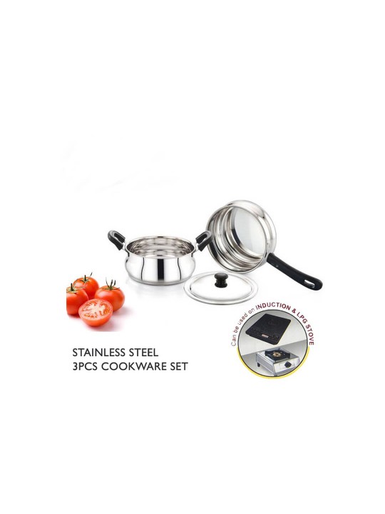 Elite 3 Pcs Cookware Set Stainless Steel