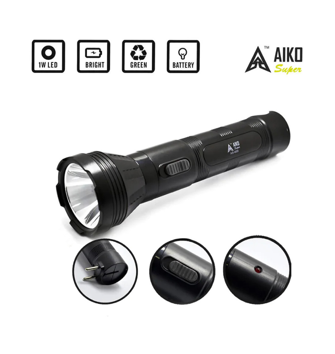 Aiko Super AS-655 Rechargeable Torch LED  Flashlight